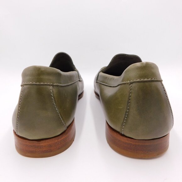 G.H. Bass Weejuns Penny Loafers | Olive Green | Academia | GUC | 10 D Wide main image 10